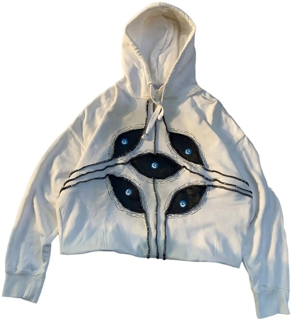 Men And Women Hoodie Y2K Eye Print Halloween Jacket Pullover Cotton Embroidered Hoodie