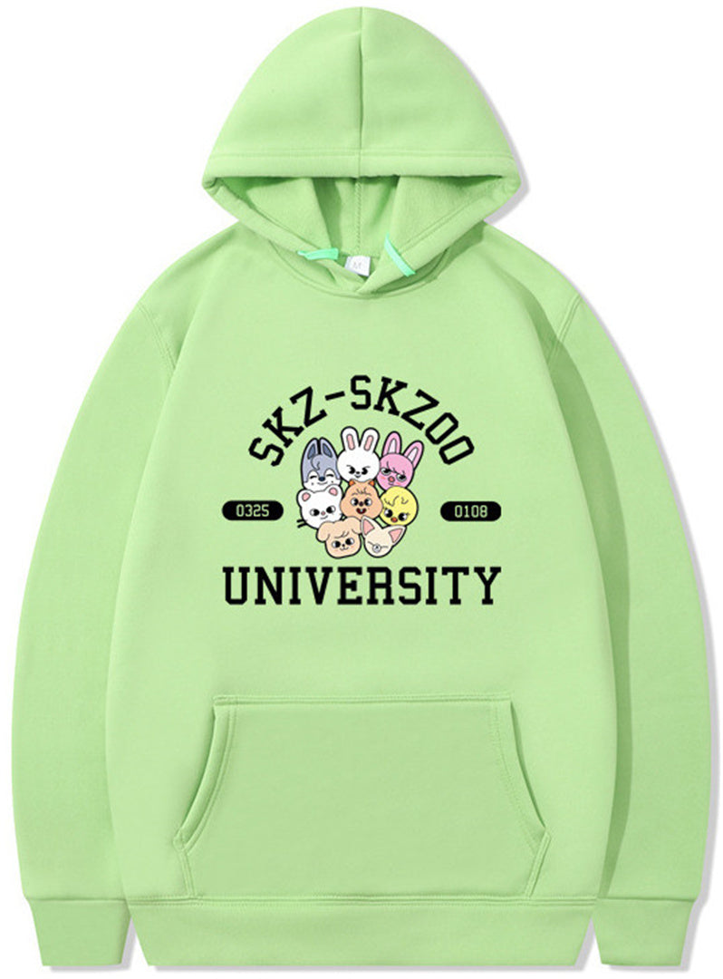 Skzoo Kpop Adult Cartoon Printed Hoodie Harajuku Sweatshirt