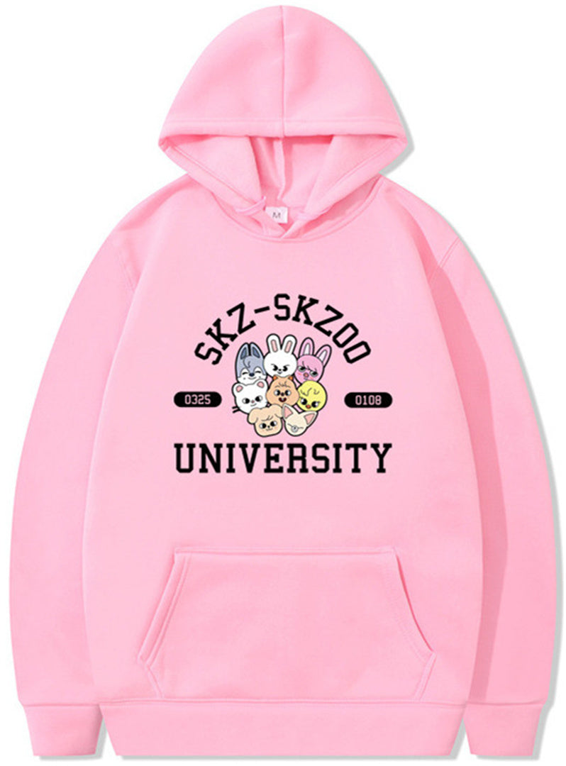 Skzoo Kpop Adult Cartoon Printed Hoodie Harajuku Sweatshirt