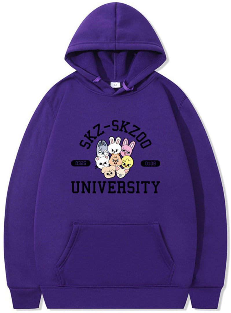 Skzoo Kpop Adult Cartoon Printed Hoodie Harajuku Sweatshirt