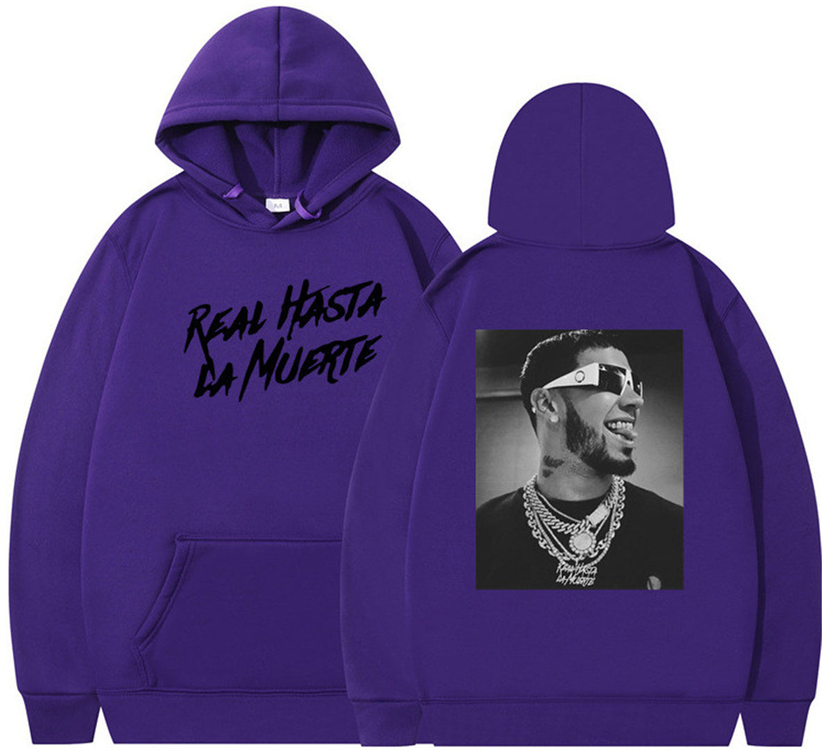 Hip hop personality double-sided printed hoodie for men and women long sleeved hoodies