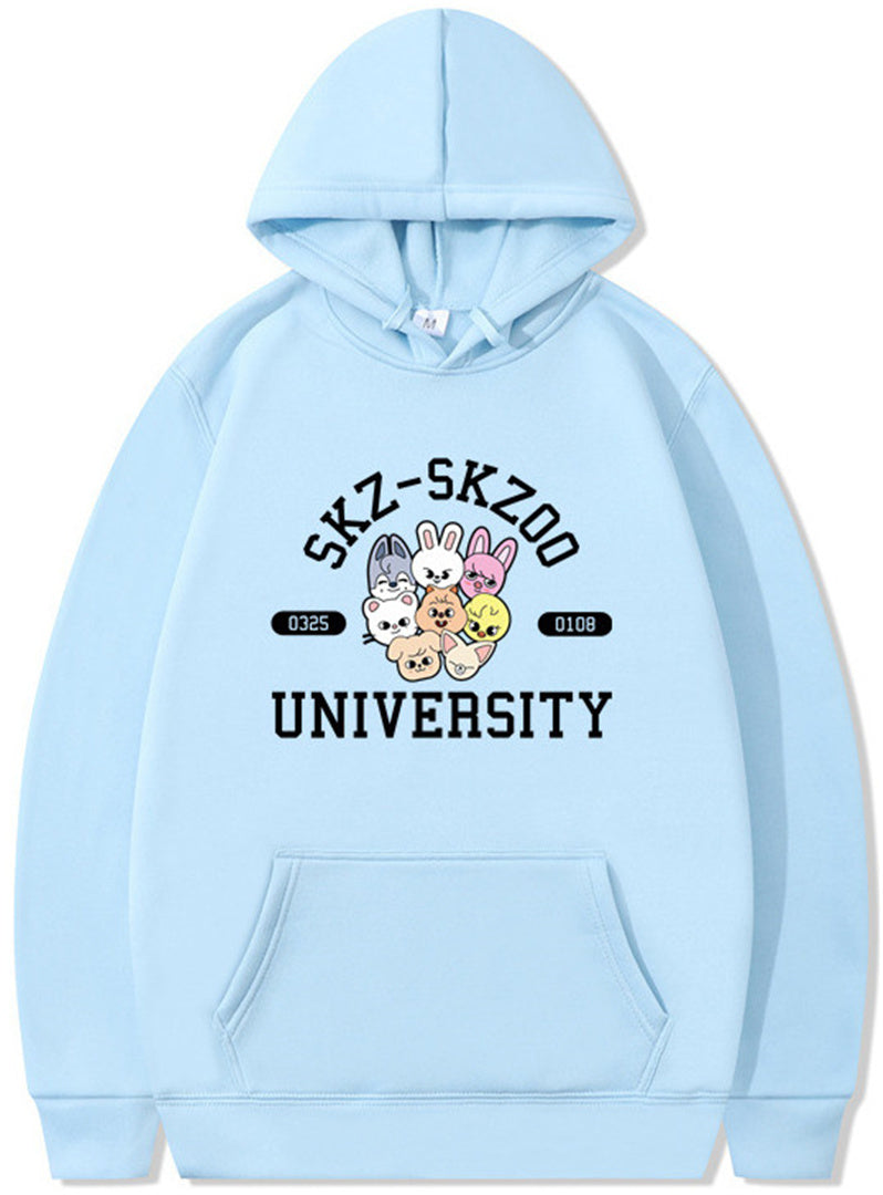 Skzoo Kpop Adult Cartoon Printed Hoodie Harajuku Sweatshirt