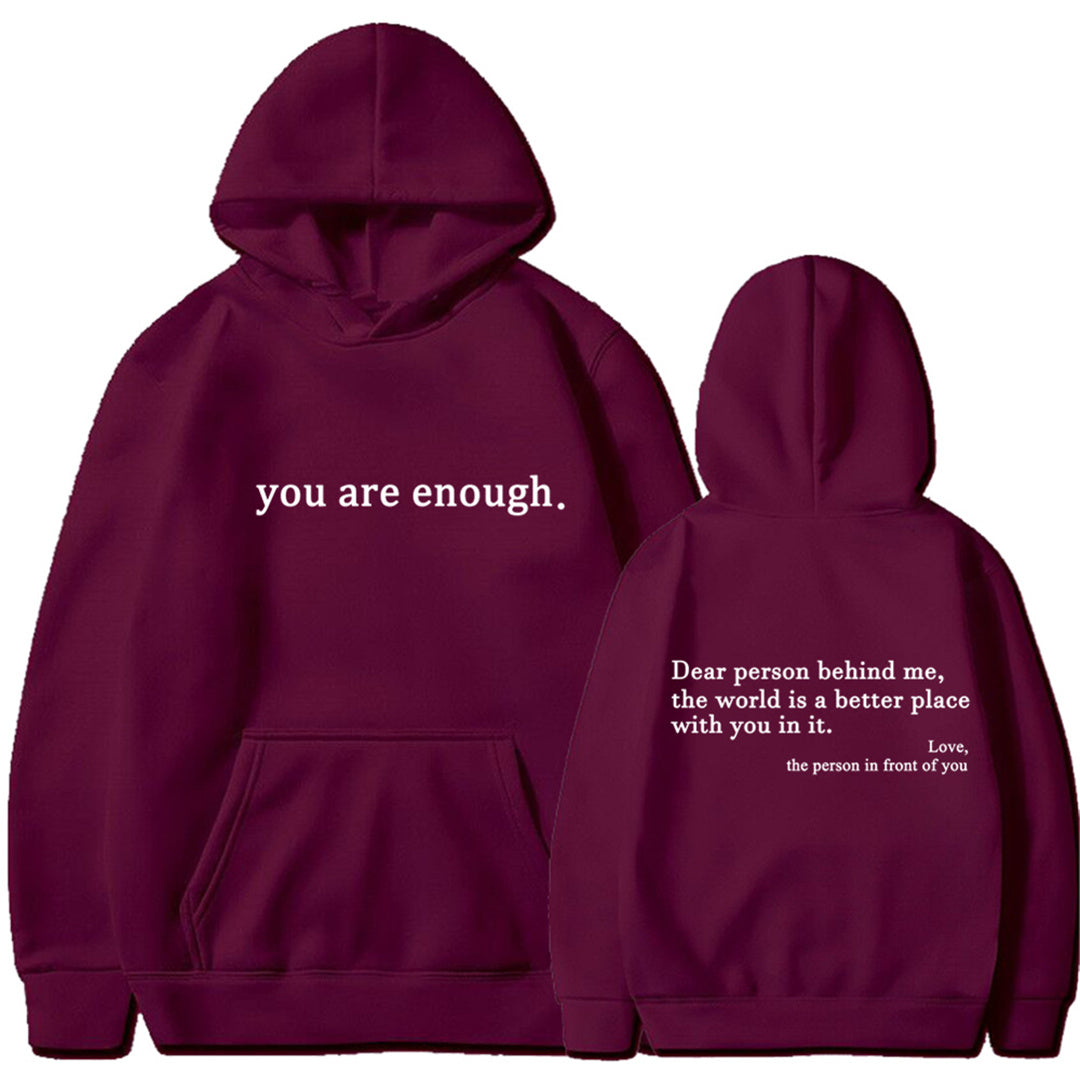 Men's and women's casual hoodie with plush long sleeves