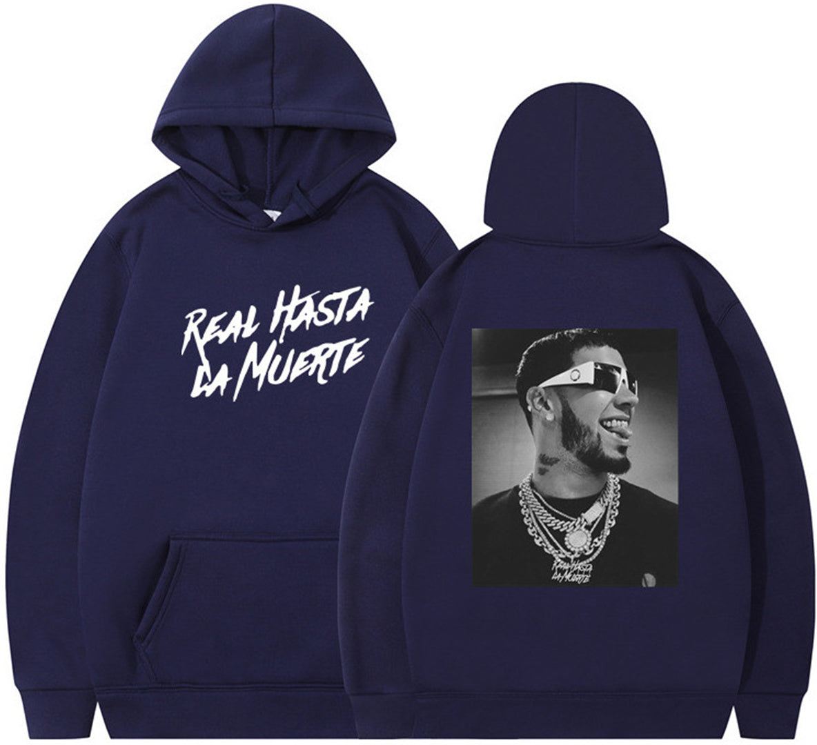 Hip hop personality double-sided printed hoodie for men and women long sleeved hoodies