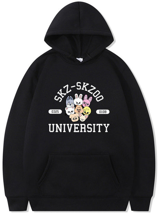 Skzoo Kpop Adult Cartoon Printed Hoodie Harajuku Sweatshirt