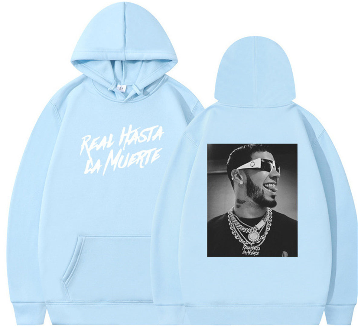 Hip hop personality double-sided printed hoodie for men and women long sleeved hoodies