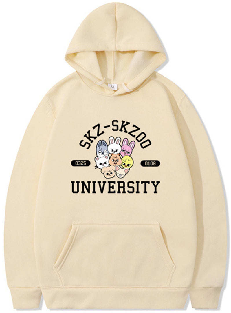 Skzoo Kpop Adult Cartoon Printed Hoodie Harajuku Sweatshirt