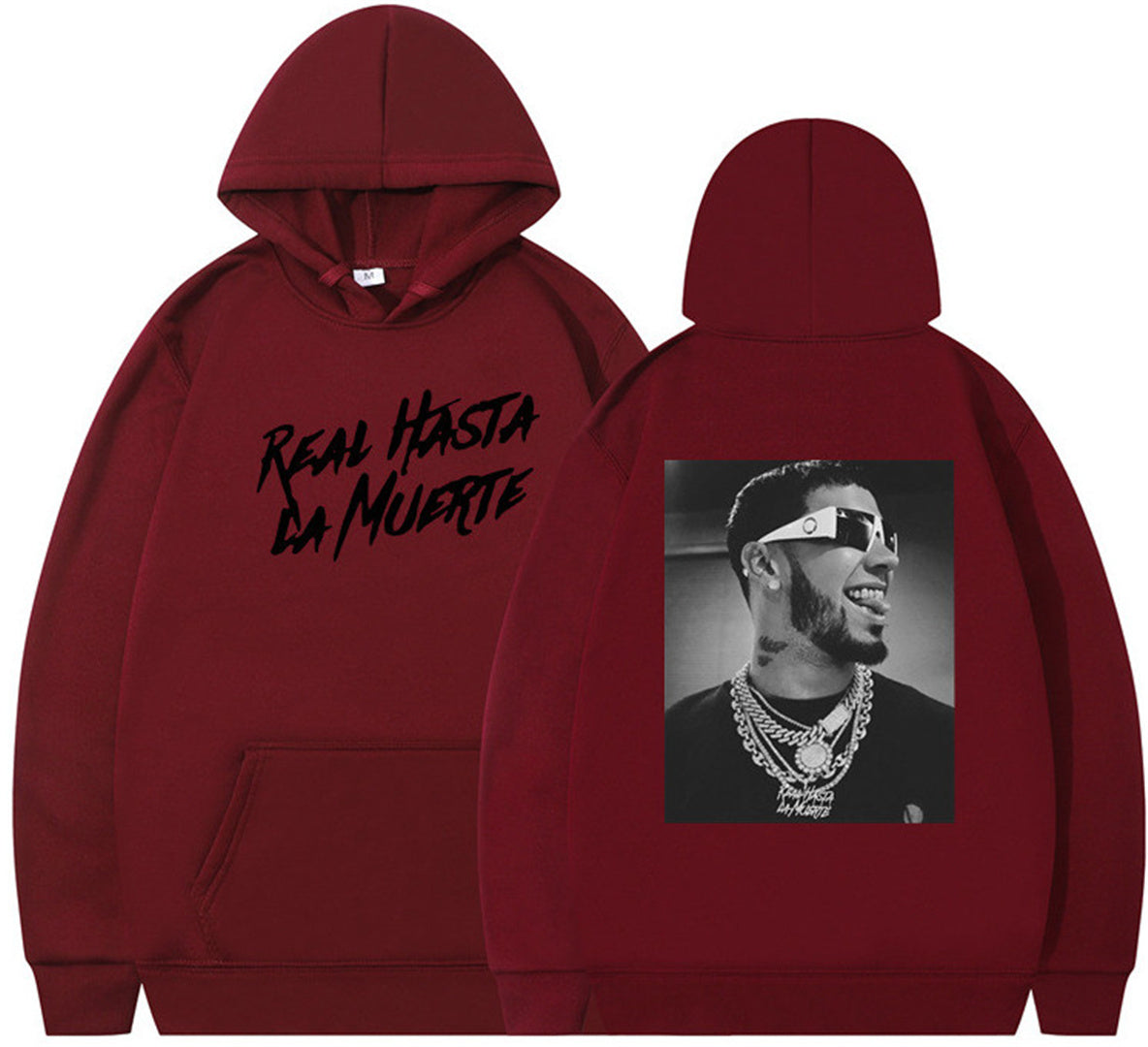 Hip hop personality double-sided printed hoodie for men and women long sleeved hoodies