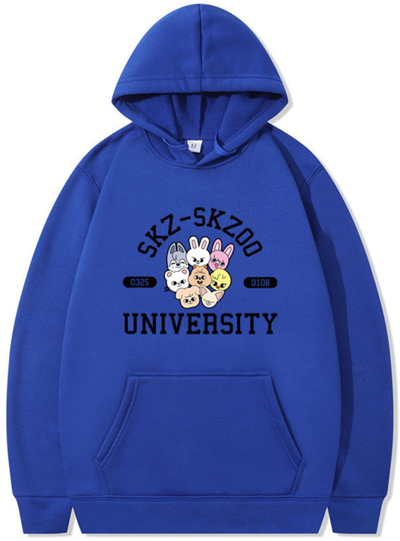 Skzoo Kpop Adult Cartoon Printed Hoodie Harajuku Sweatshirt