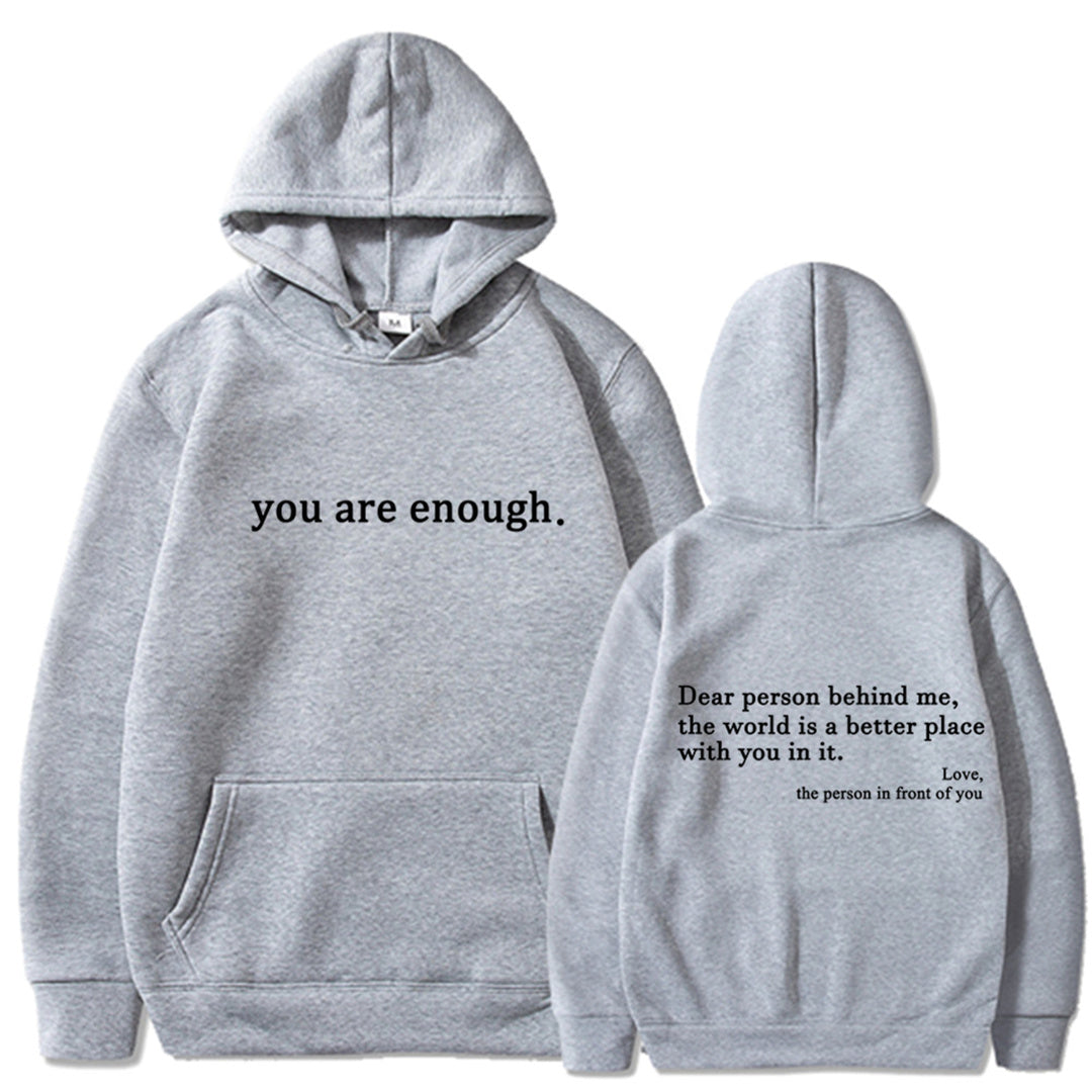 Men's and women's casual hoodie with plush long sleeves