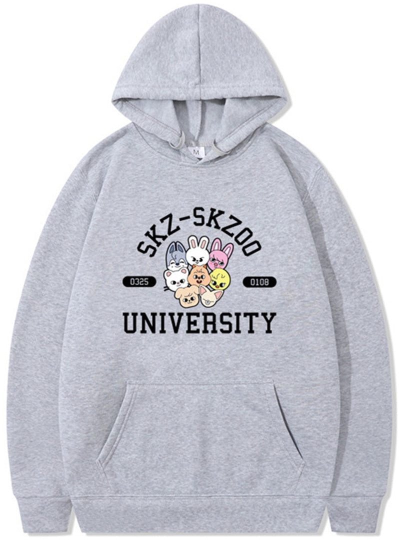 Skzoo Kpop Adult Cartoon Printed Hoodie Harajuku Sweatshirt