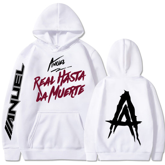 Hip Hop Letter Printed Hoodie Real Hasta Men's and Women's Long sleeved Hoodie Sweatshirt Coat