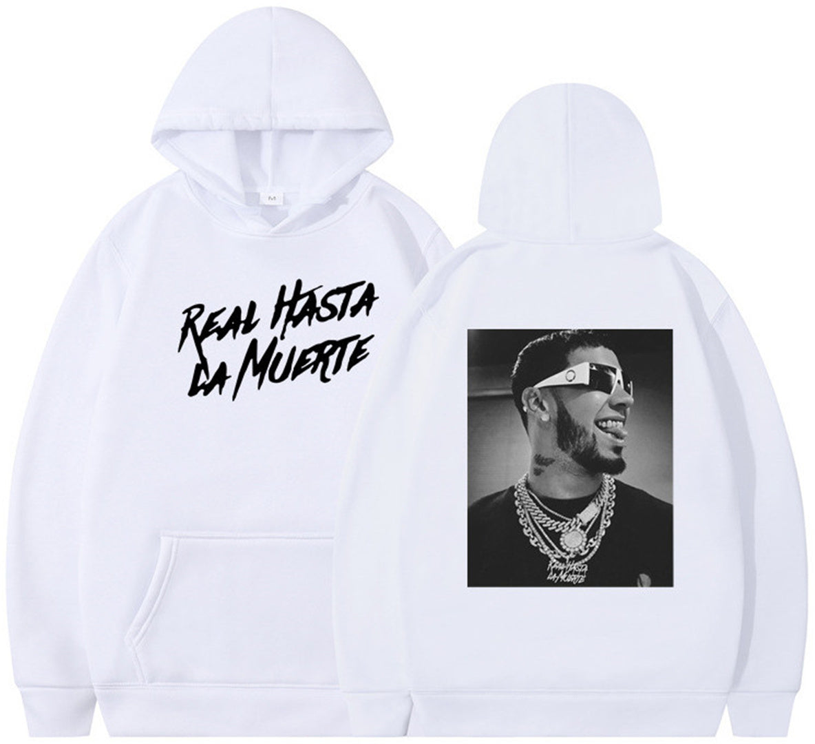 Hip hop personality double-sided printed hoodie for men and women long sleeved hoodies