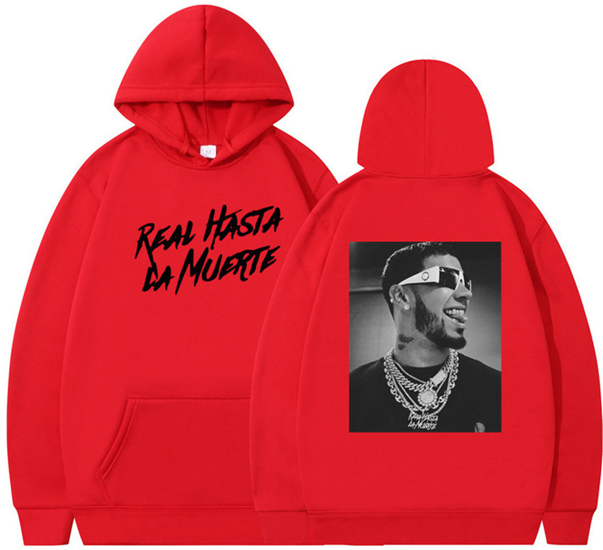 Hip hop personality double-sided printed hoodie for men and women long sleeved hoodies