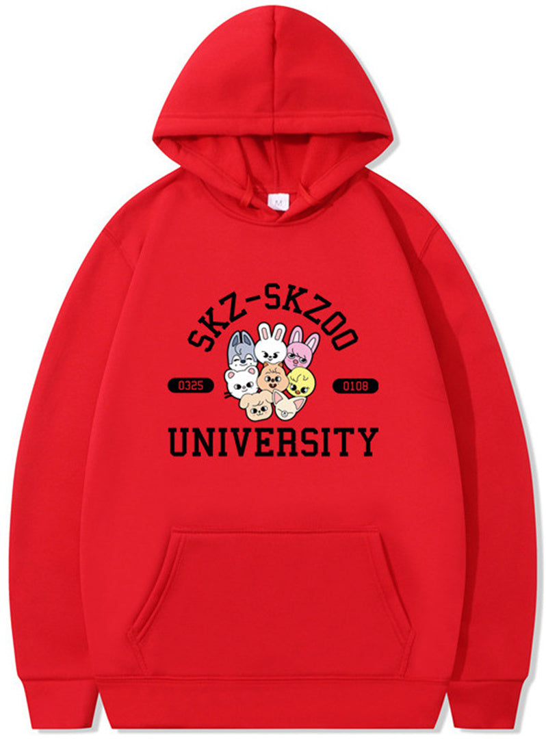 Skzoo Kpop Adult Cartoon Printed Hoodie Harajuku Sweatshirt